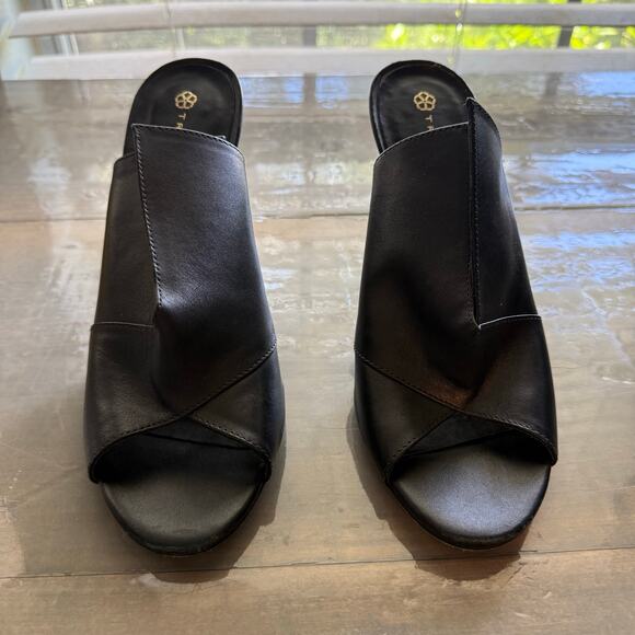 Trina Turk Black Laguna Leather Heel Sz 6.5 - Picture 4 of 15